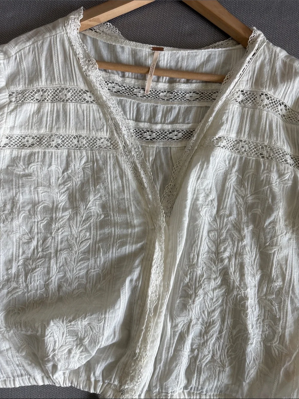 Free People Embroidered Peasant Blouse